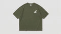 Camiseta oversize verde oliva con logo fin Bomb Swell en el pecho