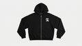 Sudadera con cremallera oversize negra con monograma NK en el pecho