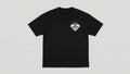 Camiseta oversize negra con print pecho de señal de advertencia Warning No Kooks